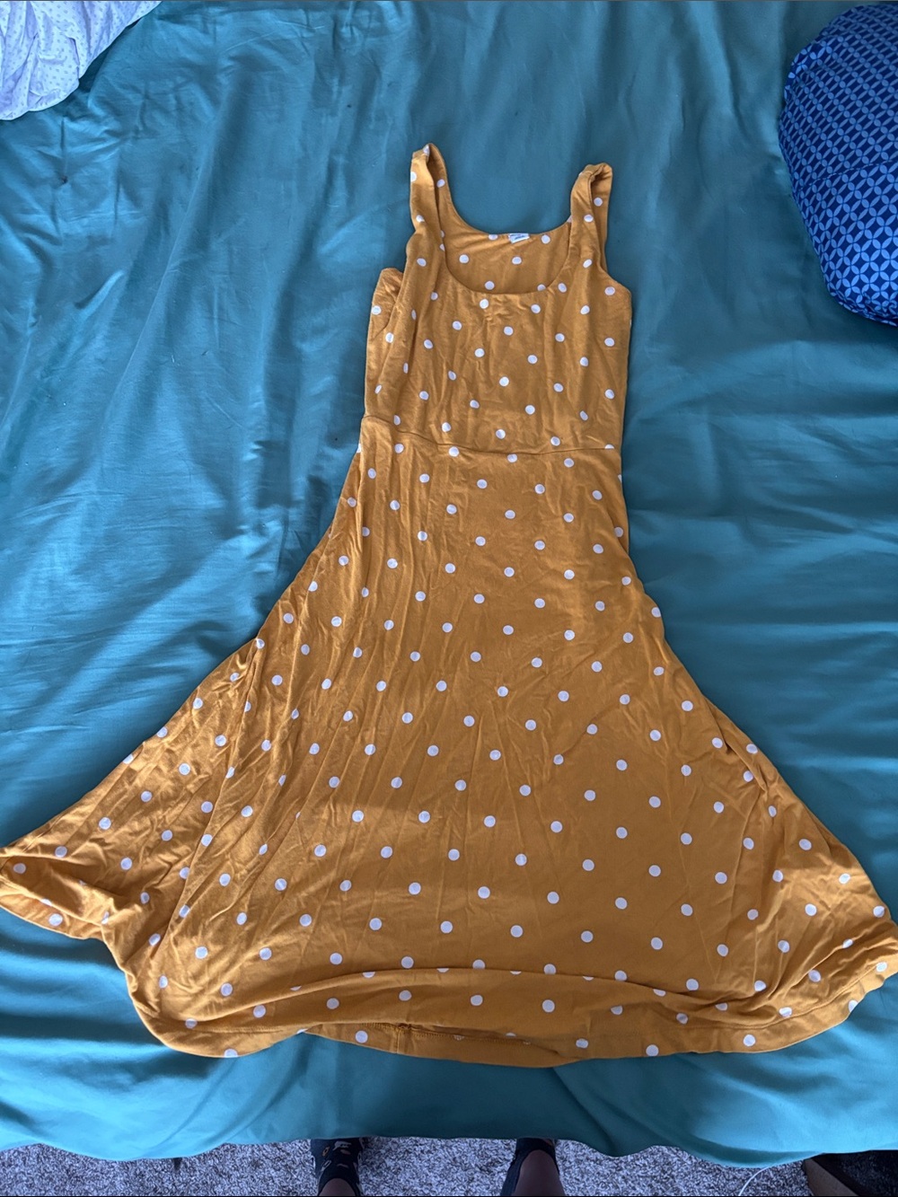 Old Navy Mustard Yellow Polka Dot Dress